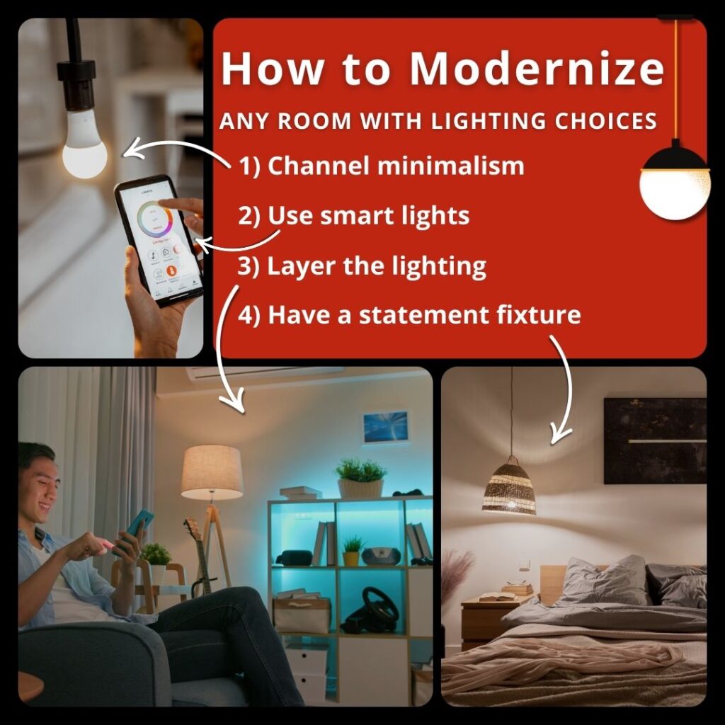 modernize a bedroom with lighting