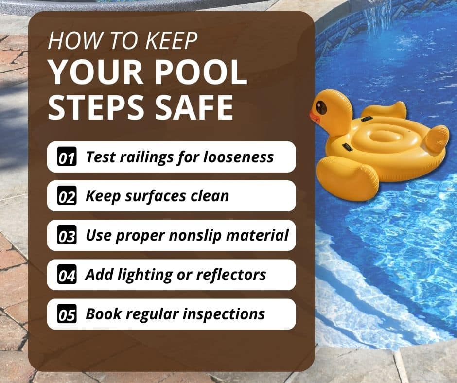 how to keep your pool staircase safer