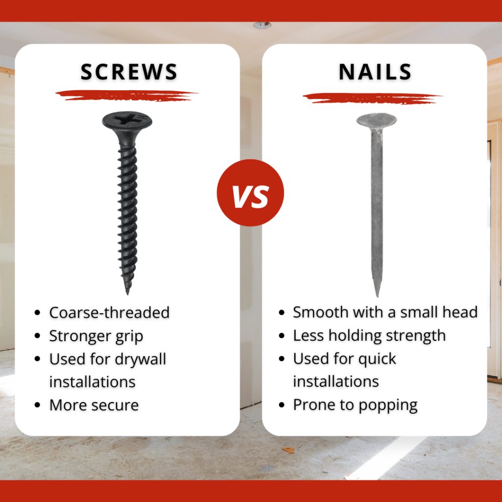 drywall screws vs nails